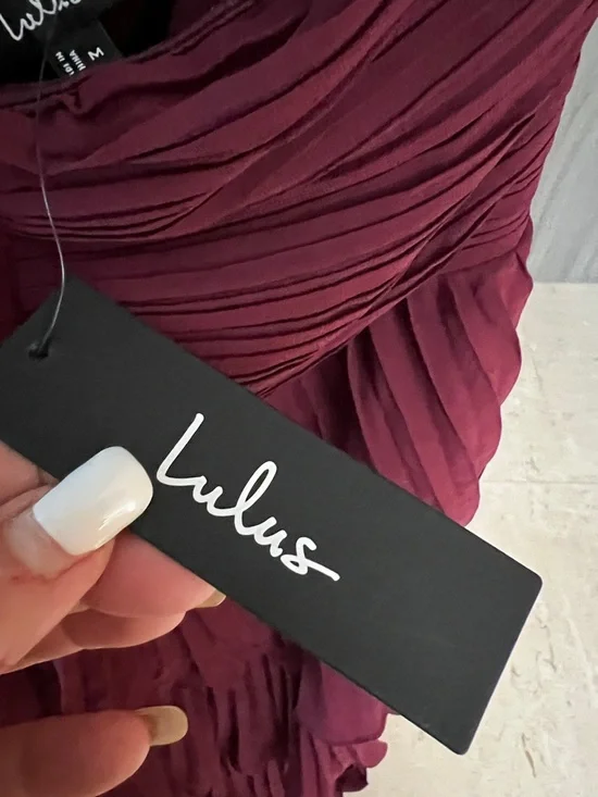 NWT LULU'S Seriously Sensational tiered strapless maxi dress plum - Picture 9 of 11